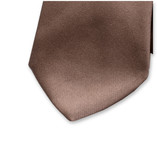 Cravate taupe - Satin de soie italien - Thumbnail 2