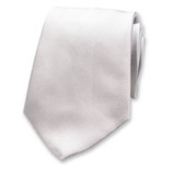 Cravate gris argenté - Satin de soie italien - Thumbnail 1