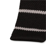 Cravate tricot rayures noire / grise - Thumbnail 2
