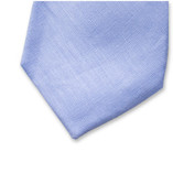 Cravate homme en lin bleu clair - Thumbnail 2