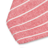 Cravate homme en lin - Rouge-Blanc - Thumbnail 2