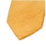 Cravate homme en lin jaune - Thumbnail 2