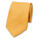 Cravate homme en lin jaune - Thumbnail 1