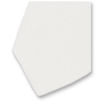 Cravate homme en lin blanc - Thumbnail 2