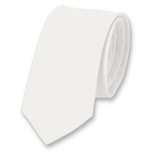 Cravate homme en lin blanc - Thumbnail 1
