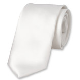 Cravate blanche en satin polyester - Thumbnail 1