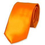 Cravate orange en satin polyester - Thumbnail 1