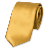 Cravate dorée en satin polyester - Thumbnail 1