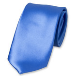 Cravate bleue en satin polyester - Thumbnail 1