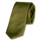 Cravate slim vert olive - Thumbnail 1