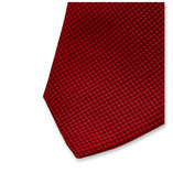 Cravate étroite rouge Pied de Poule - Thumbnail 2