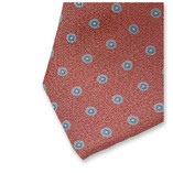 Cravate étroite orange-rouge - motif cercles - Thumbnail 2