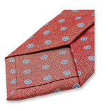 Cravate étroite orange-rouge - motif cercles - Thumbnail 3