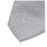 Cravate étroite gris clair à fleurs - Thumbnail 2