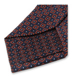 Cravate étroite Bleu Foncé à Motif Orange - Thumbnail 2