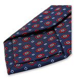 Cravate étroite bleu foncé à motif rouge - Thumbnail 3