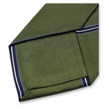 Cravate Vert Mousse - Rayures Bleues - Thumbnail 2