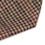Cravate en laine marron/fuchsia à carreaux - Thumbnail 2