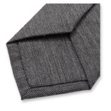 Cravate étroite structure laine Gris foncé - Thumbnail 3