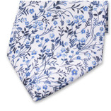 Cravate fleurie bleue et blanche - Thumbnail 2