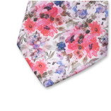 Cravate fleurie rose-violet - Thumbnail 1