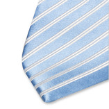 Cravate XL bleu clair/ blanc rayé - Thumbnail 2