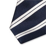 Cravate XL bleu marine/ blanc rayé - Thumbnail 2