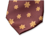 Cravate de Noël Rouge Bordeaux - Étoiles de Neige Dorées - Thumbnail 2