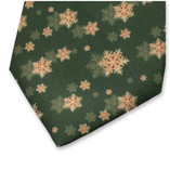 Cravate De Noël Verte - Étoiles De Neige Dorées - Thumbnail 2