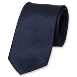 Cravate homme en lin bleu foncé - Thumbnail 1