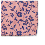Pochette de costume de luxe rose clair - Fleurs bleues - Thumbnail 2