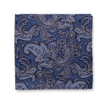 Pochette de Costume de Luxe Bleu Foncé - Motif Beige - Thumbnail 1