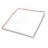Pochette de costume blanche - Détail marron clair - Thumbnail 1