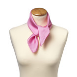 Foulard soie rose clair - carré - Thumbnail 2