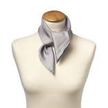 Foulard soie gris - carré - Thumbnail 2