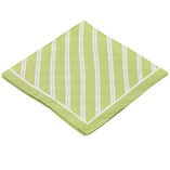 Foulard en soie lime/ blanc rayé - Thumbnail 4