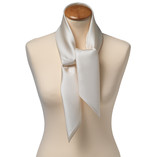 Foulard carré soie uni crème - Thumbnail 2