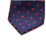 Cravate bleu foncé à pois - Thumbnail 2