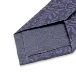 Cravate étroite bleu-gris à fleurs - Thumbnail 3