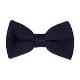 Nœud papillon tricoté marine - Thumbnail 1