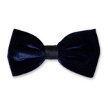 Nœud papillon en velours bleu foncé  - Thumbnail 1