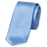 Satin cravate slim bleue - Thumbnail 1