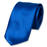 Cravate bleu roi en satin polyester - Thumbnail 1