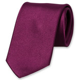 Cravate en satin aubergine - Thumbnail 1