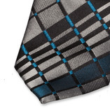 Cravate à carreaux turquoise - Thumbnail 2