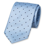 Cravate bleu clair à pois - Thumbnail 1