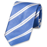 Cravate à rayures bleu et blanc - Thumbnail 1
