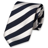Cravate bleu marine/blanc - Thumbnail 1
