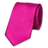 Cravate homme fuchsia à pois blancs - Thumbnail 1