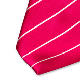 Cravate satin fuchsia à rayures - Thumbnail 2